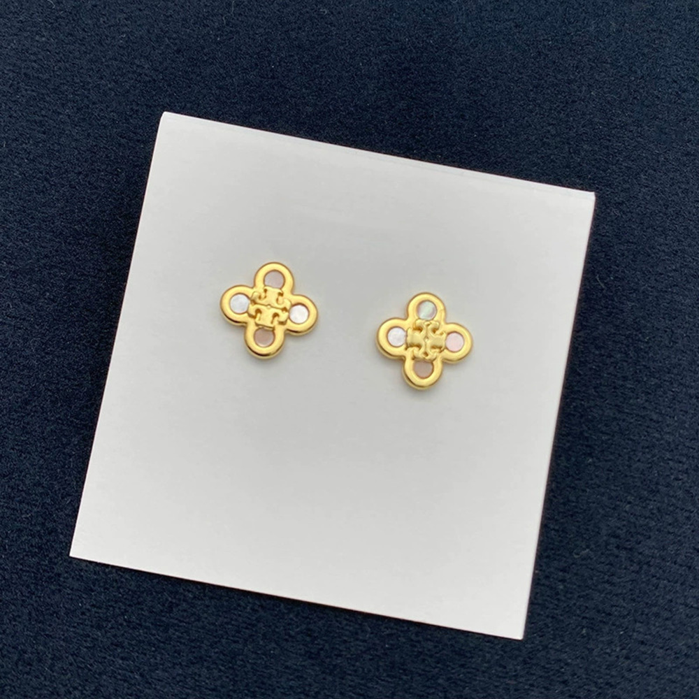 Tory Burch Clover Shell Inlay Earrings - Picture 3 of 6